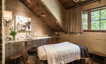 Massage table in a nice room