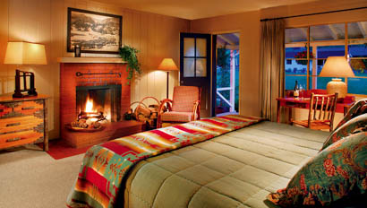 Cabin bedroom at Alisal Guest Ranch