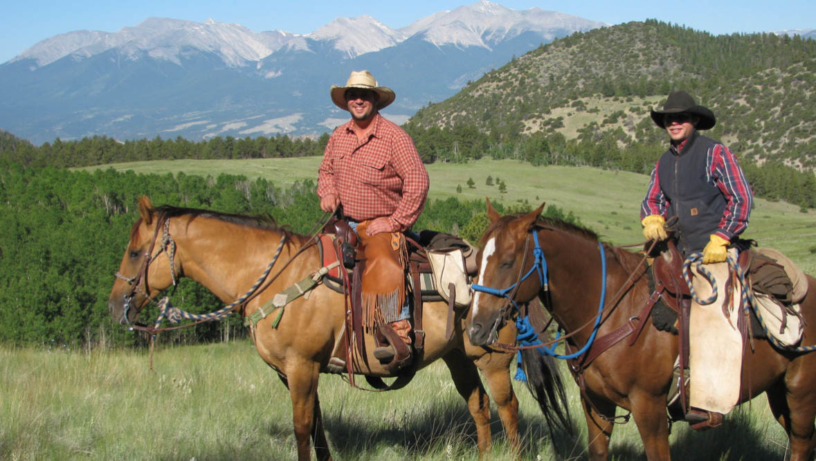 Two cowboys at Elk Mountain Ranch