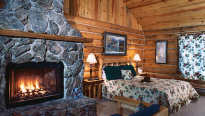 Inside of a lodge at Klondike Ranch