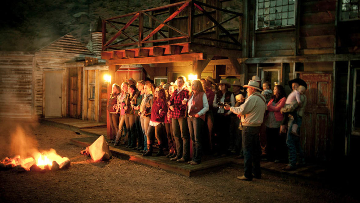 Campfire singing at Lost Valley Ranch