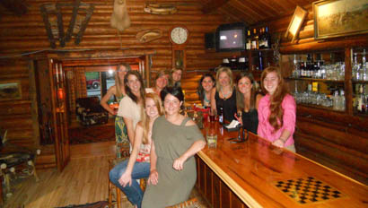 Ladies at the bar at Spotted Horse Ranch