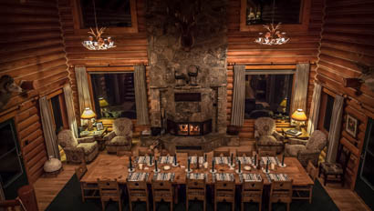 Dining room at Hideout Lodge Ranch