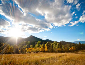 Wind River fall sunset view