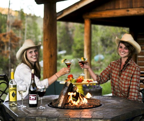 wine at a dude ranch