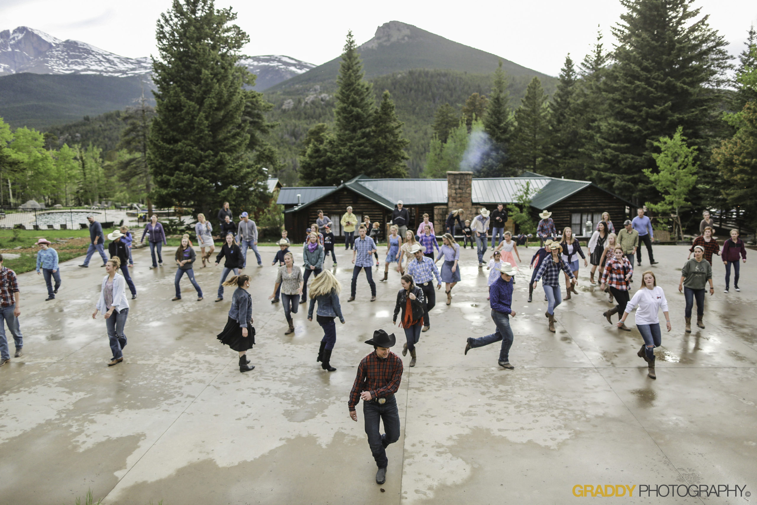 square dancing at a dude ranch