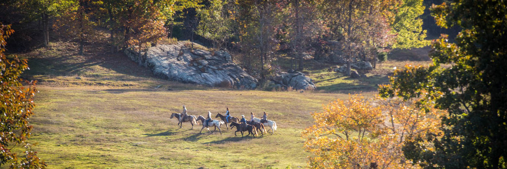 Horseshoe Canyon riders in meadow