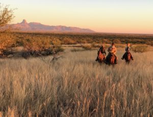 Rancho de la Osa three riders in the desert