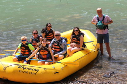 Guests rafting at Blackwater Creek Ranch