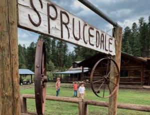 Entry sign at Sprucedale Guest Ranch