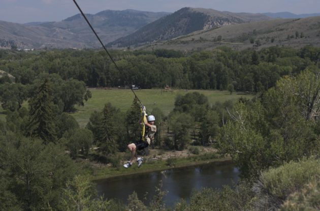 ziplining at a dude ranch