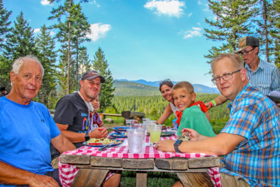 Family having an outdoor meal