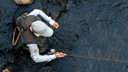 Guest fishing at Blacktail Ranch