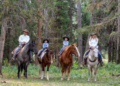 Family on horses