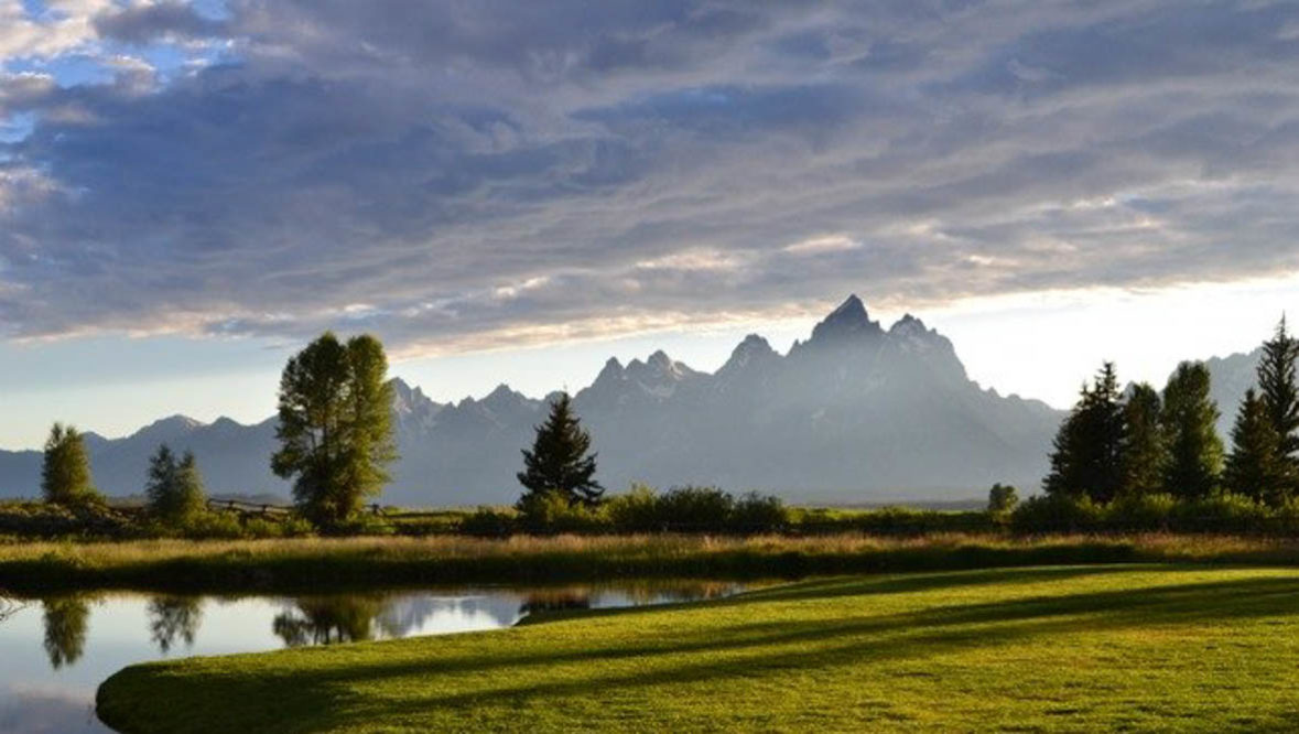 Grand Tetons view at Moosehead Ranch