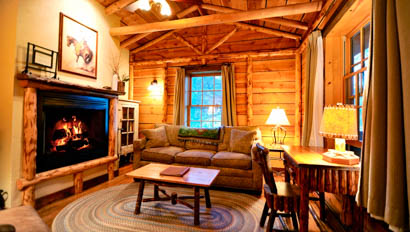 Lodge with fireplace at Mountain Sky Guest Ranch