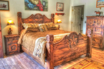 Western Style lodging room with wooden furniture