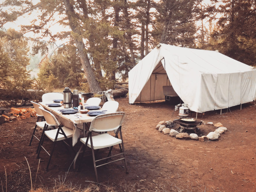 Shoshone Lodge glamping dinner