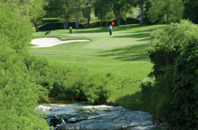 golfing at a dude ranch